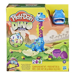 Play-Doh Dino Crew Growin' Tall Bronto Toy Dinosaur 2 Play-Doh Eggs NWT